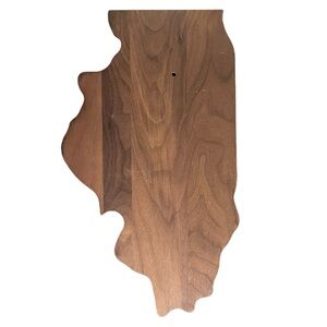 Illinois State IL Wood Cut Out Wall Art Plank DIY Crafts Decoration Brown Rustic